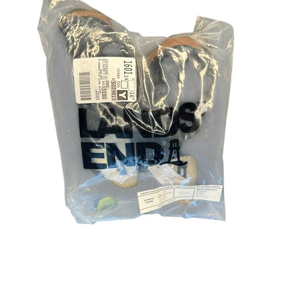 NWT Land's End Rad Navy Lounge Loungewear Sherpa Fleece Clog Slippers Size 9 - Picture 1 of 2